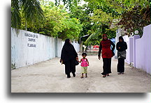 Muslim Woman on the Street::Mahibadhoo, Maldives::