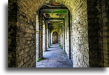 Passage behind the pillars #1::Wałbrzych, Poland::
