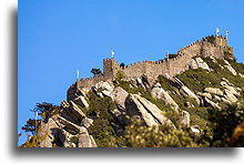 Walls Along the Mountain Ridge::Castle of the Moors, Sintra, Portugal::