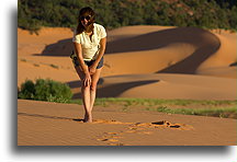 With Crescent-shaped Dune in the Background::Coral Pink Sand Dunes, Utah, USA::