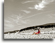 Woman in Red::Cape Cod, Massachusetts, United States::